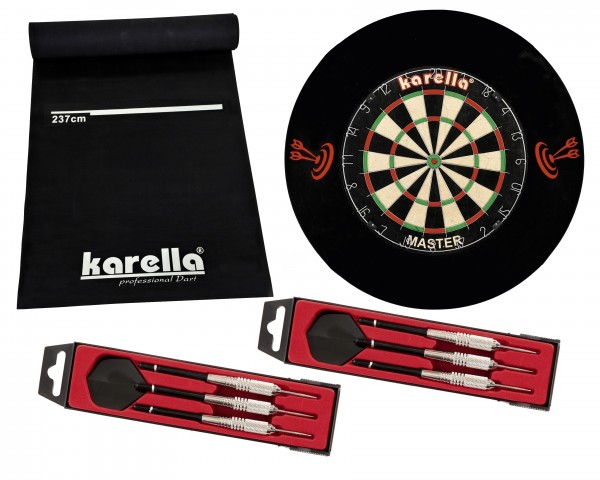 Karella-Set with Dartmat ECO-Star, 2 darts sets ST-1 and 4 Catchring online kaufen bei dartpro.eu